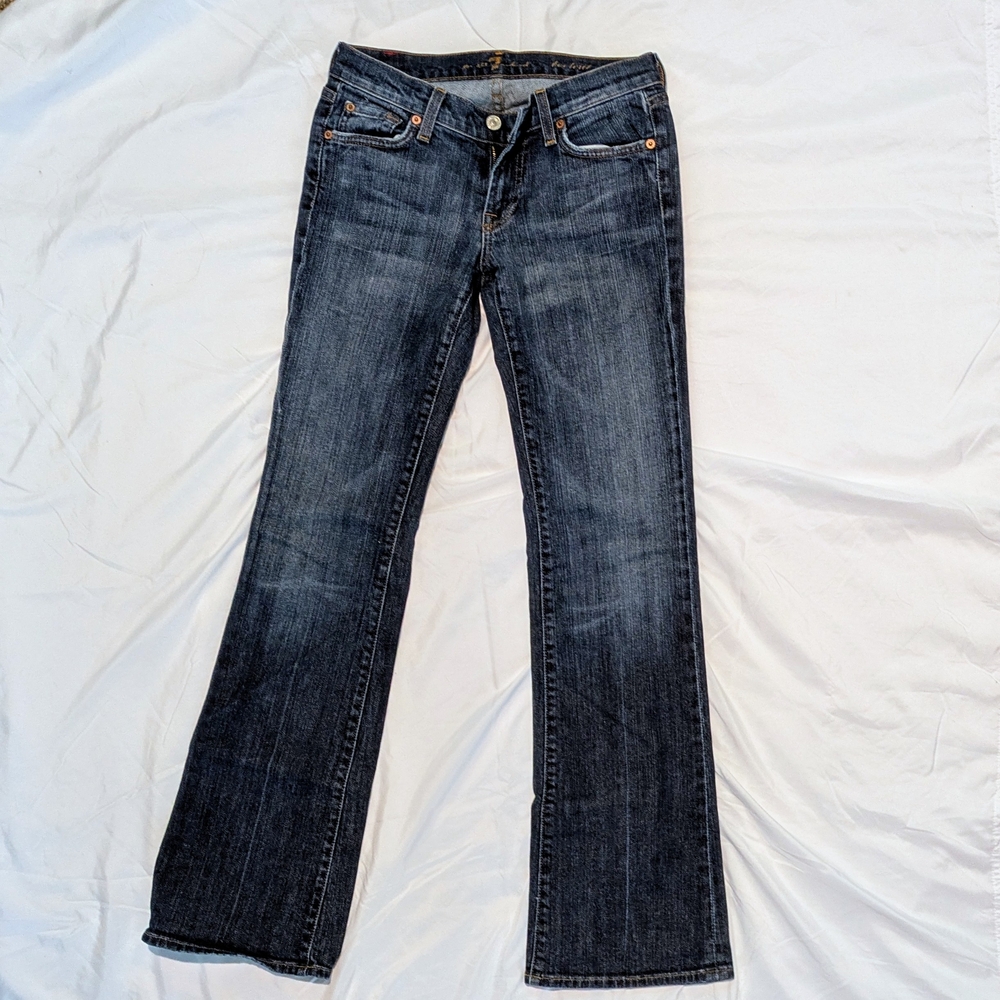 7 For All Mankind Blue Boot Cut Jeans